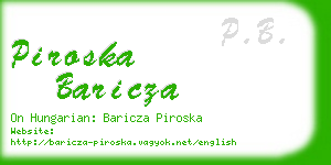 piroska baricza business card